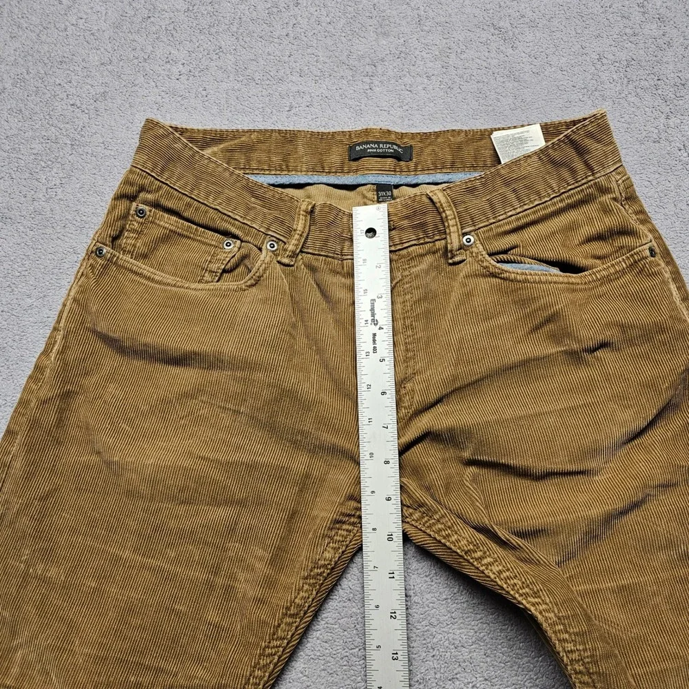 Banana Republic Mens 31x30 Corduroy‎ Pants Tan Pima Cotton Straight Leg 5-Pocket